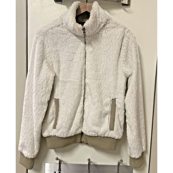 Patagonia Women Sze Small Conejo Faux Fur Bomber Jacket Ivory Outdoor Soft Fuzzy - Picture 1 of 8